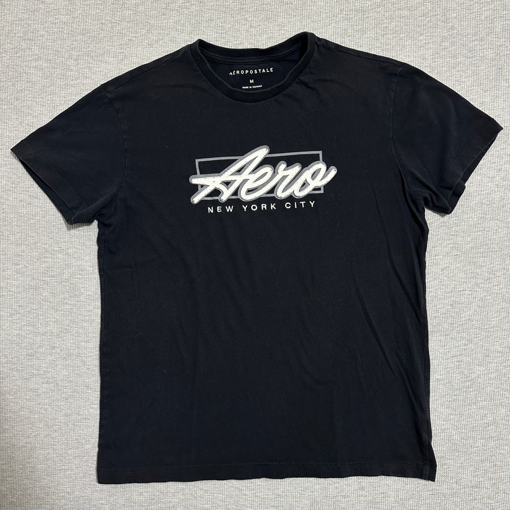 Aeropostale Black Graphic Short Sleeve Tee Shirt Aero New York City Mens Size M